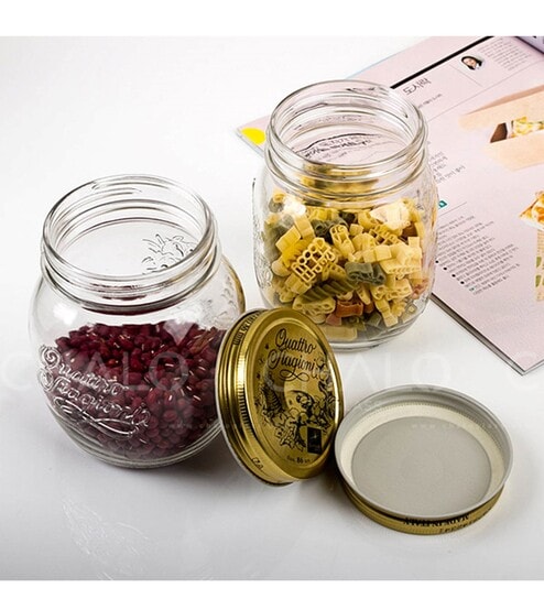 Set of 4 Quattro Stagonie Preservative Jar 70 Cl Without Lid