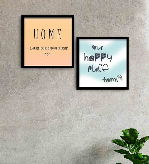 Quote Orange Engineered Wood Framed Art Print Set of 2