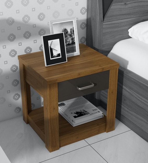 Buy Quadro Night Stand In Brown Colour By Homecentre Online Modern Night Stands Tables Furniture Pepperfry Product