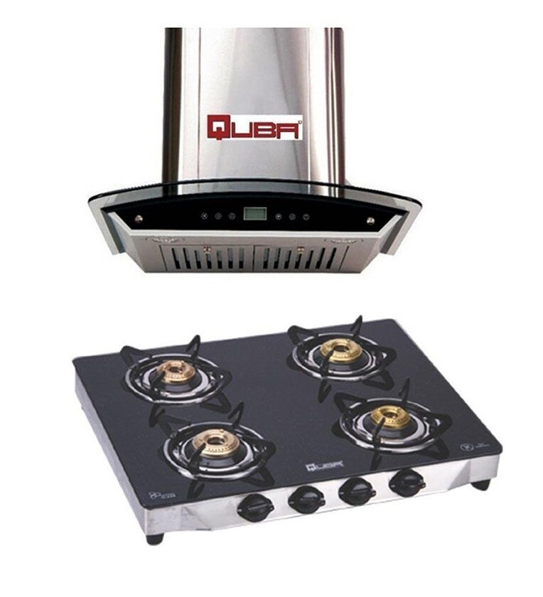 Buy Quba 1115 Electric Chimney & G402 Quba Gas Stove Combo Online