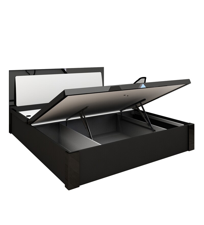 Buy Queen Size Bed with Hydraulic Storage in Wenge Color by Crystal