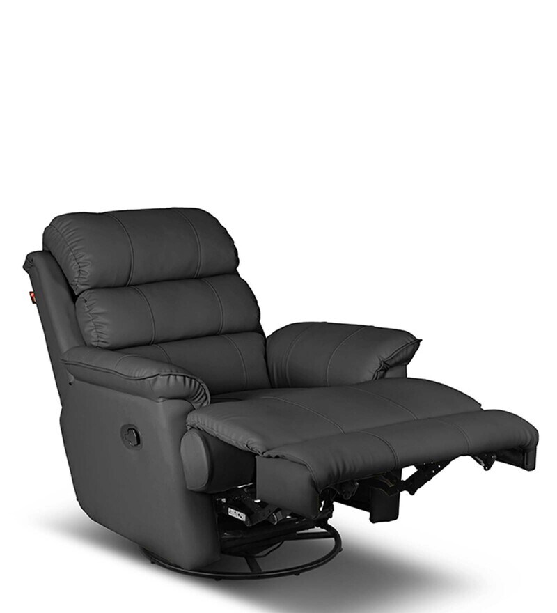 Buy Quies Manual Swivel Glider Recliner In Black Colour By Little Nap