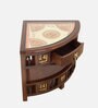 Quadro Solid Wood Corner Table in Walnut Colour