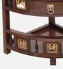 Quadro Solid Wood Corner Table in Walnut Colour