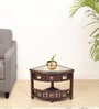 Quadro Solid Wood Corner Table in Walnut Colour