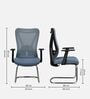 Glace Breathable Mesh Cantilever Chair in Sky Blue Colour