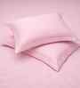 Quarts Pink Solid 300 TC Pure Cotton King Fitted Bedsheet with 2 Pillow Covers