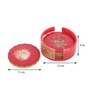 Set Of 4 Red Resin Quartz Glow Coaster