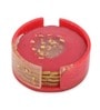 Set Of 4 Red Resin Quartz Glow Coaster