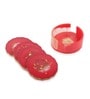 Set Of 4 Red Resin Quartz Glow Coaster