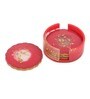 Set Of 4 Red Resin Quartz Glow Coaster