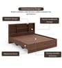 Quasar King Size Bed in Brown Color