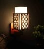 Hudson Wooden Wall Mounted Uplight Sconce (Brown)
