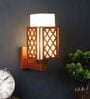 Hudson Wooden Wall Mounted Uplight Sconce (Brown)