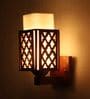 Hudson Wooden Wall Mounted Uplight Sconce (Brown)