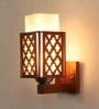 Hudson Wooden Wall Mounted Uplight Sconce (Brown)