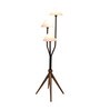 Trento White Cotton Shade Novelty Floor Lamp With Mango wood Base