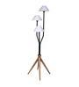 Trento White Cotton Shade Novelty Floor Lamp With Mango wood Base