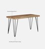 Quatro Solid Wood Writing Table In Black & Scratch Resistant Natural Finish