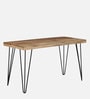 Quatro Solid Wood Writing Table In Black & Scratch Resistant Natural Finish