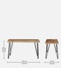 Quatro Solid Wood Writing Table In Black & Scratch Resistant Natural Finish