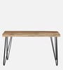 Quatro Solid Wood Writing Table In Black & Scratch Resistant Natural Finish