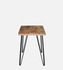 Quatro Solid Wood Writing Table In Black & Scratch Resistant Natural Finish