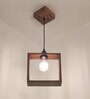 Quattro Brown Solid Wood Single Hanging Light