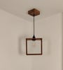 Quattro Brown Solid Wood Single Hanging Light