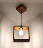 Quattro Brown Solid Wood Single Hanging Light
