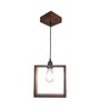 Quattro Brown Solid Wood Single Hanging Light