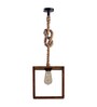 Quattro Brown Solid Wood Single Hanging Light