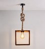 Quattro Brown Solid Wood Single Hanging Light