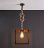 Quattro Brown Solid Wood Single Hanging Light