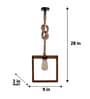 Quattro Brown Solid Wood Single Hanging Light