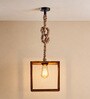 Quattro Brown Solid Wood Single Hanging Light