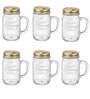 Set of 6 Quattro Stag Pres. Jar With Handle & Lid 420ML
