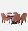 Quayside Marble Top 6 Seater Dining Set In Textured White Color