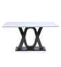 Quayside Marble Top 6 Seater Dining Table In Textured White Color
