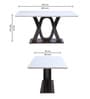 Quayside Marble Top 6 Seater Dining Table In Textured White Color