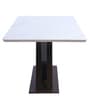 Quayside Marble Top 6 Seater Dining Table In Textured White Color