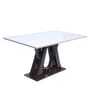 Quayside Marble Top 6 Seater Dining Table In Textured White Color