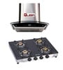 Quba 1115 Electric Chimney &amp; G402 Quba Gas Stove Combo