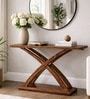 Qube Console Table In Brown Colour