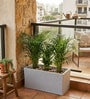 White Quebec Rectangular Molded 24 Inch Planter
