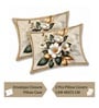 Brown 7D Digital Printed Floral Queen Size Bedsheet Sheet with 2 Matching Pillow Covers