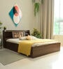 Hoshiko Queen Size Bed in Walnut Finish With Box Storage