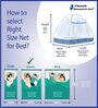 Queen Size Bed Polyester Embroidery Mosquito Net In Red