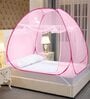 Queen Size Bed Polyester Mosquito Net In Full Pink