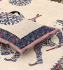 Cream Traditional print 144 TC Cotton King Size  Bedsheet With 2 Pillow Cover
